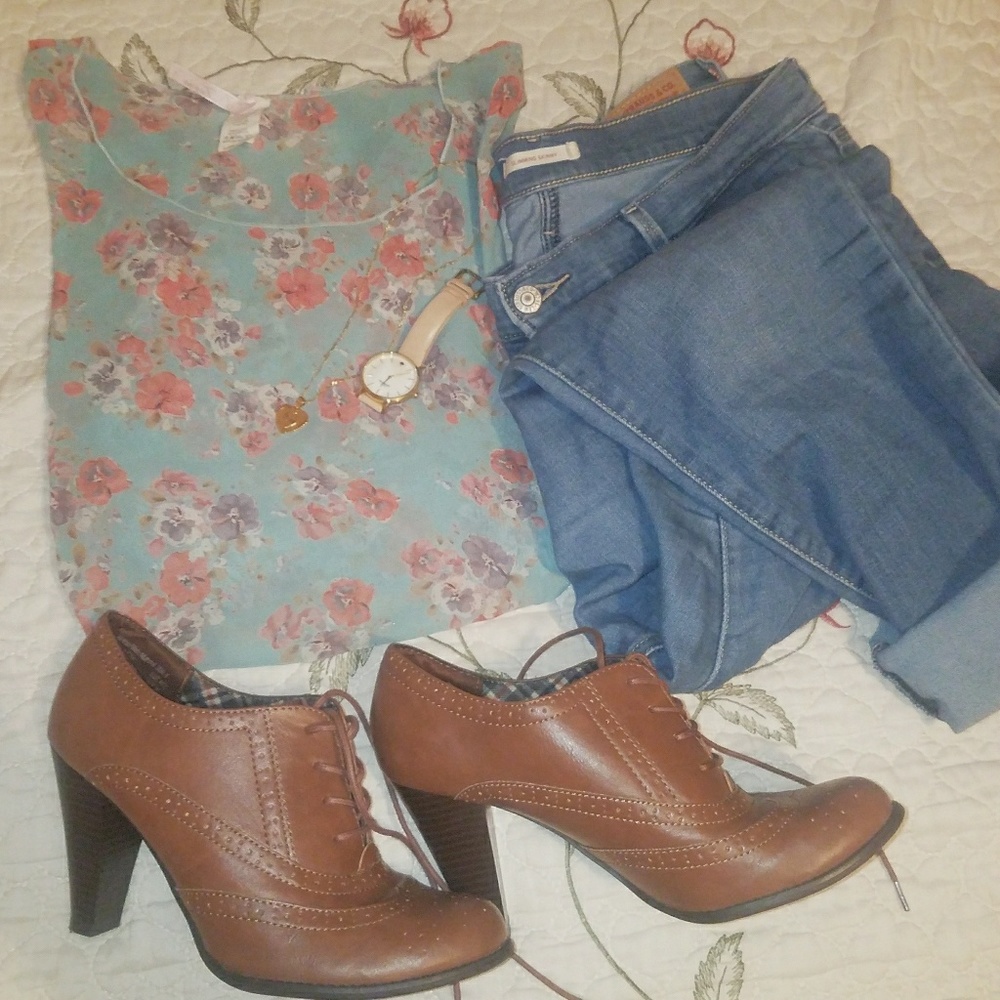 Light blue flowy top